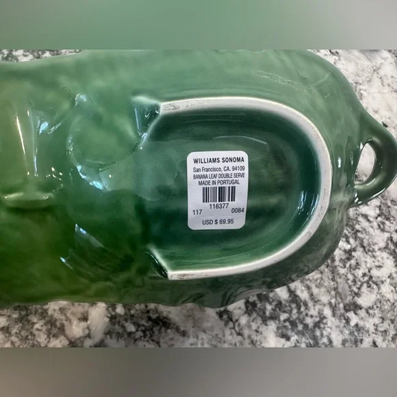 Williams Sonoma Banana Leaf Double Serve RARE Tray Dip NWT Bordallo Pinheiro